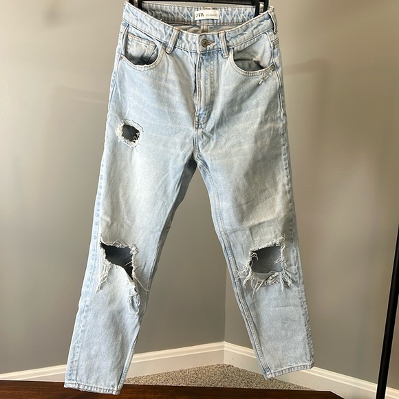 Zara Denim - Light Blue Zara Ripped Jeans
